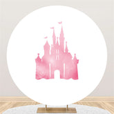 Rosa Schloss Weiß Runden Hintergrund Für Mädchen Geburtstag